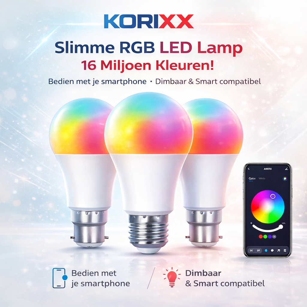 Slimme Tuya Bluetooth LED Lamp RGB – Dimbaar 18W – Volledige App & Spraakbediening