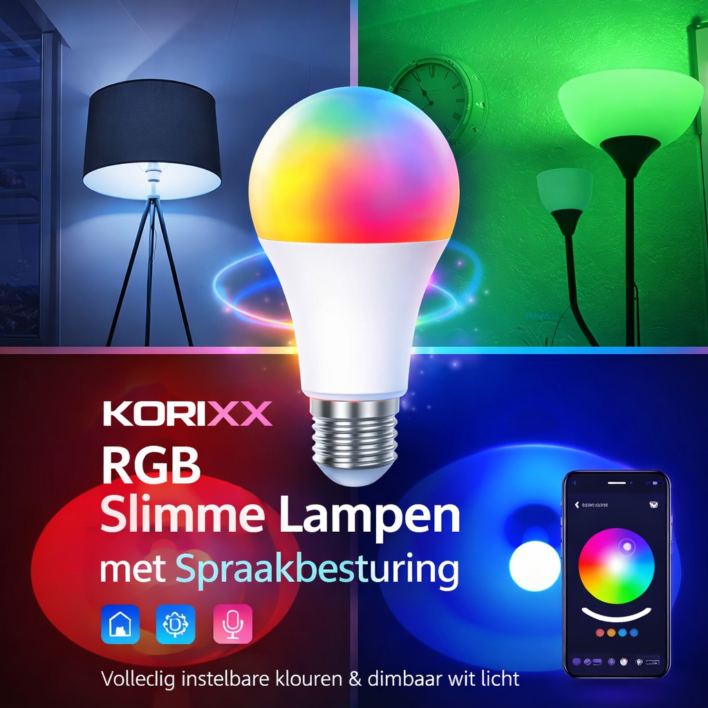 Slimme Tuya Bluetooth LED Lamp RGB – Dimbaar 18W – Volledige App & Spraakbediening