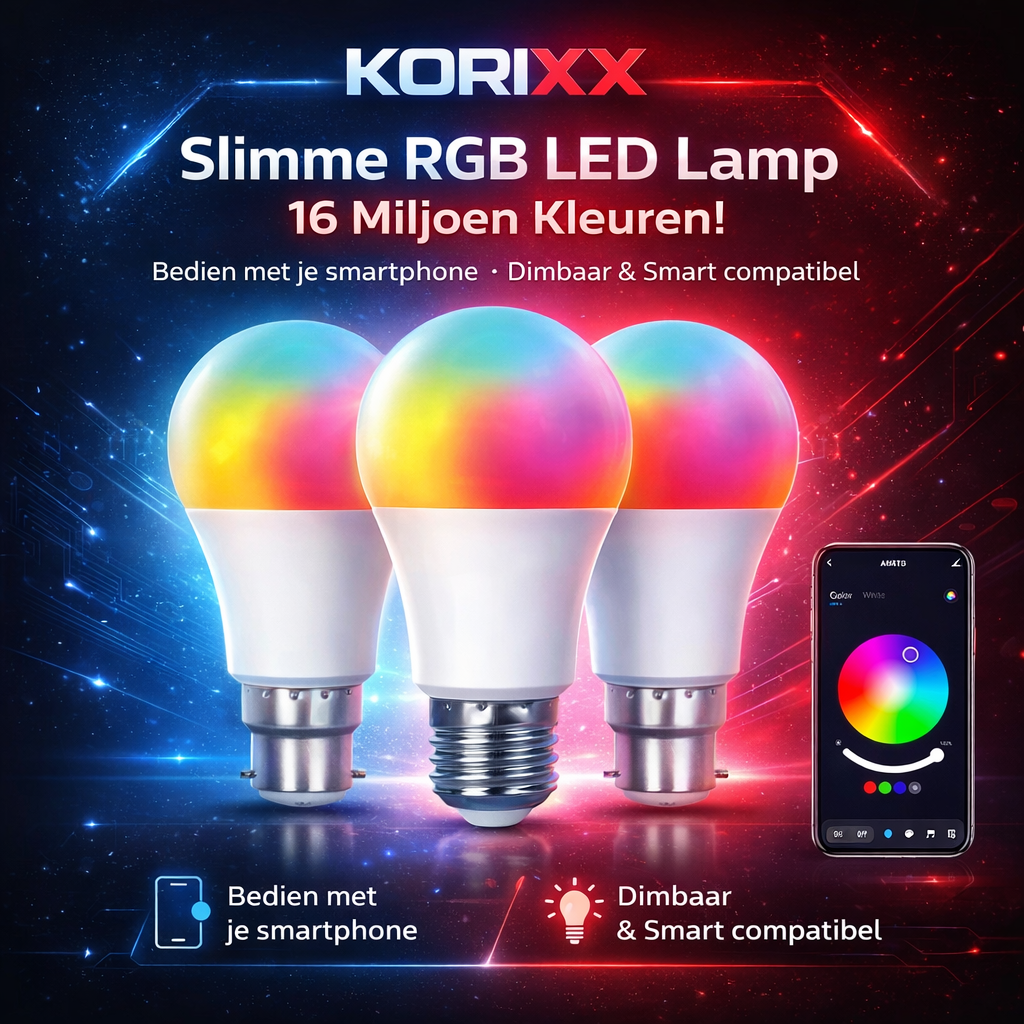 Slimme Tuya Bluetooth LED Lamp RGB – Dimbaar 18W – Volledige App & Spraakbediening