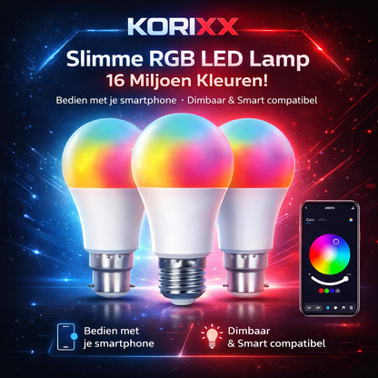 Slimme Tuya Bluetooth LED Lamp RGB – Dimbaar 18W – Volledige App & Spraakbediening