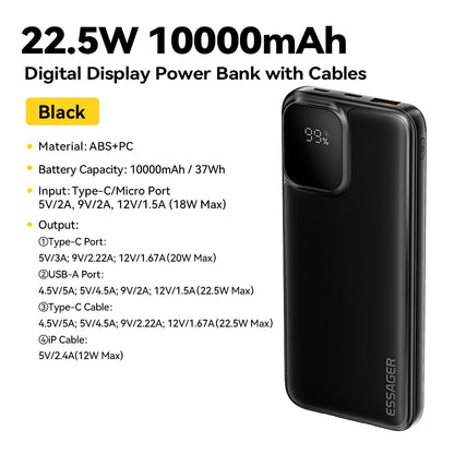 Draagbare Powerbank 20000mAh – 22.5W Snelladen met Digitale Display