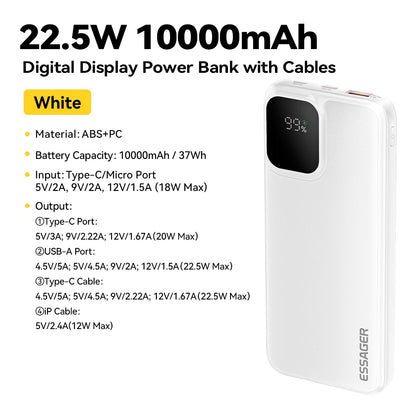 Draagbare Powerbank 20000mAh – 22.5W Snelladen met Digitale Display